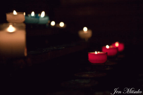 Candles inside of a church